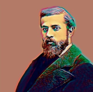 Portrait of Antoni Gaudí i Cornet, 1852 – 1926, Catalan architect and designer from Spain, the