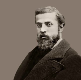 Portrait of Antoni Gaudí i Cornet, 1852 – 1926, Catalan architect and designer from Spain, the