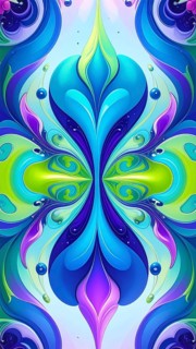 Symmetric Abstract Bright Liquid Ornament Background, futuristic wallpaper template illustration,