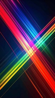 Abstract digital art featuring vibrant, intersecting neon lines creating a geometric pattern,