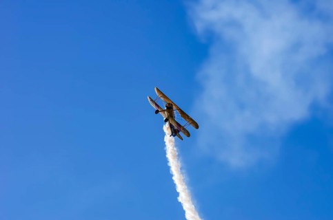 A Boeing PT-17 Stearman biplane, also Boeing Stearman Model 75, with the inscription 399 USNAVY