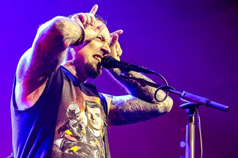 Michael Poulsen, singer and guitarist from Volbeat as part of the Greatest Of All Tours Worldwide