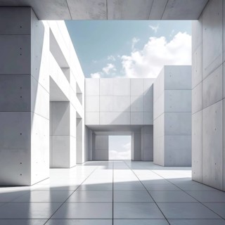 3d illustration of abstract modern architecture background, Minimal geometry architectural design,