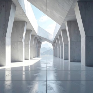 3d illustration of abstract modern architecture background, Minimal geometry architectural design,