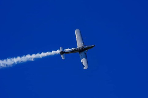A Pilatus P-2 from Pilatus Flugzeugwerke AG with registration D-ETHN during a flight demonstration