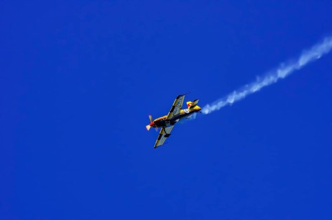A Votec 351 sport aircraft from the Swiss MSW Aviation AG with registration HB-YMV during a flight