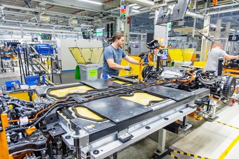 Electric car production in the assembly halls of VW in Zwickau, Zwickau, Saxony, Germany