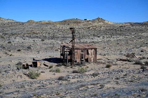 Ruinen der ehemaligen Diamantenstadt Pomona in der Wüste, Diamentensperrgebiet, bei Lüderitz,