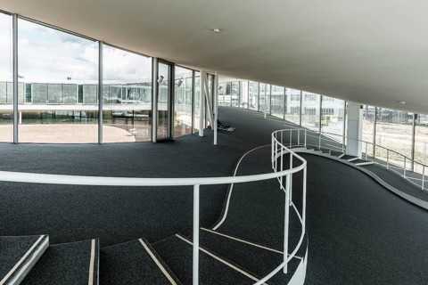 Interior view, Rolex Learning Centre, École polytechnique fédérale de Lausanne, EPFL, Lausanne,