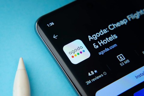 Dhaka, Bangladesh- 27 July 2025: Agoda app from Google Playstore is displayed on a smartphone