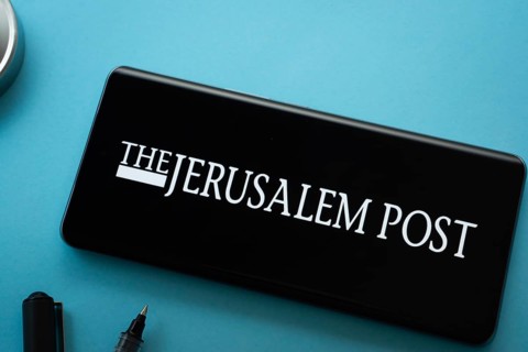 Dhaka, Bangladesh - 18 March 2025: The logo of The Jerusalem Post is displayed on a smartphone