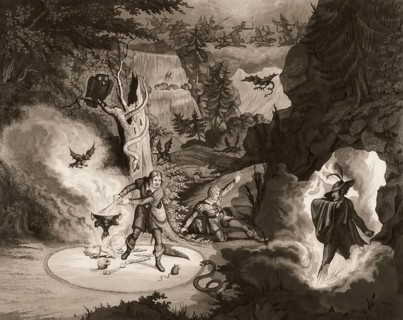 Scene from Act 2, the Romantic opera Der Freischütz by Carl Maria von Weber, 1786 - 1826, German