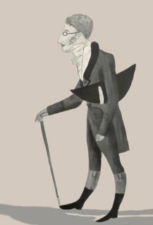 Caricature of Carl Maria von Weber, 1786 - 1826, German composer, conductor and pianist, digitally