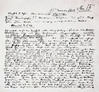 New Year's greetings from Carl Maria von Weber, 1786 - 1826, German composer, conductor and pianist