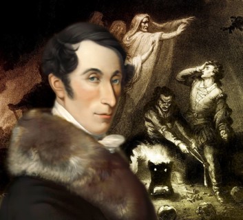 Portrait of Carl Maria von Weber, 1786 - 1826, German composer, conductor and pianist, Scene from