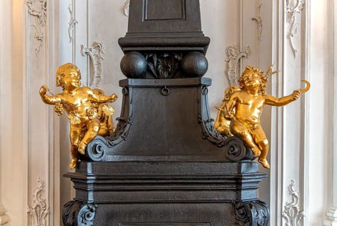 Interior design and exhibition rooms in the Würzburg Residence, imposing 18th century palace with