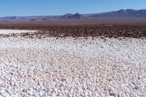 Coloured salt formations at the Lagunas Escondidas de Baltinache, Atacama Desert, Toconao, San