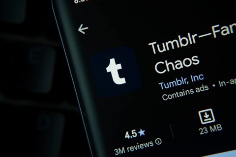 Dhaka, Bangladesh- 27 July 2025: Tumblr app from Google Playstore is displayed on a smartphone
