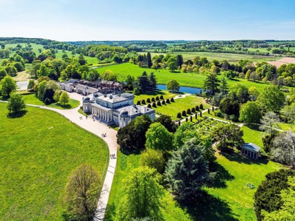 Shugborough Estate from a drone, Great Haywood, Staffordshire, England, United Kingdom