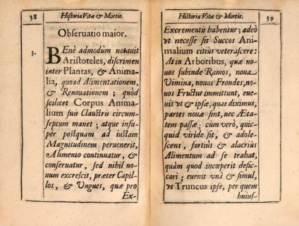 Pages from ‘Historia vitae et mortis‘ by Sir Francis Bacon, 1561 - 1626, English lawyer, statesman,