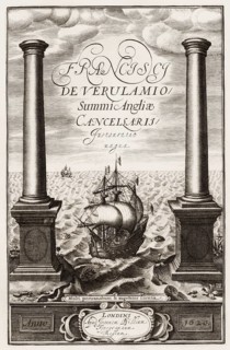 Title page of Novum organum scientiarum, a philosophical work by Sir Francis Bacon or Baron Baco of