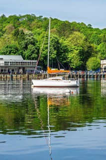 Boats on Windermere Lake, Fell Foot Park, Lake District, Cumbria, England, United Kingdom