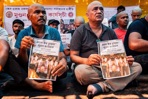 Drivers affiliated with Ola, Uber, and Rapido, under the banner of the Assam State Drivers' Union