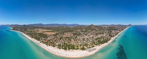 White sandy beaches and turquoise-blue sea stretch for several kilometres on the Costa Rei, a