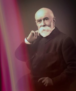 A portrait of Thomas Burberry, 1835 – 1926, an English fashion designer and the founder of the