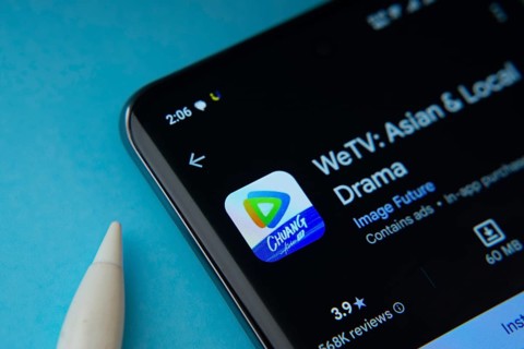 Dhaka, Bangladesh- 28 July 2025: WeTV app from Google Playstore is displayed on a smartphone screen