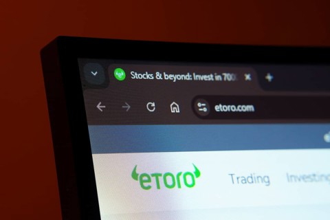 Dhaka, Bangladesh- 02 June 2025: Close-up of a computer screen displaying the eToro web interface