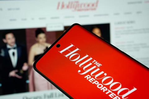 Dhaka, Bangladesh - 18 March 2025: The logo of The Hollywood Reporter is displayed on a smartphone
