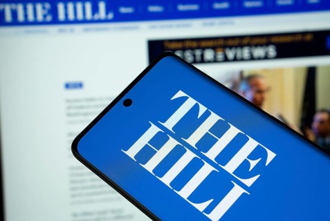 Dhaka, Bangladesh - 18 March 2025: The logo of The Hill is displayed on a smartphone screen, and