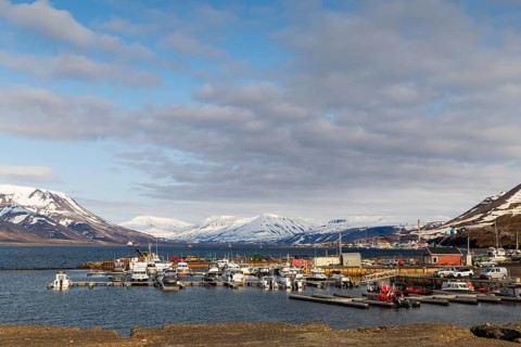 Longyarbyen harbour, sailing ships, Spitsbergen, Svalbard