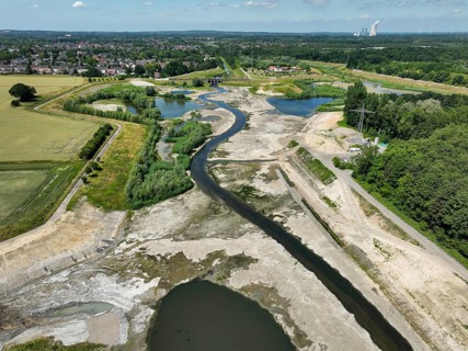 Dortmund, Castrop-Rauxel, North Rhine-Westphalia, Germany - River renaturalisation, renaturation of