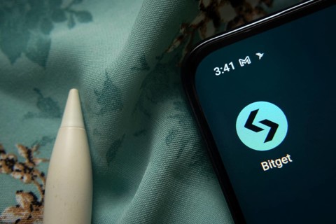 Dhaka, Bangladesh- 07 May 2025: Bitget app icon is seen on smartphone