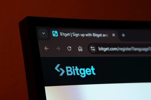 Dhaka, Bangladesh- 02 June 2025: Close-up of a computer screen displaying the Bitget web interface