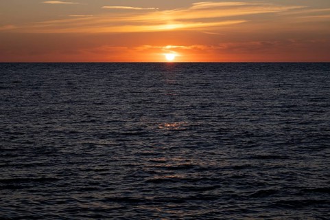 Sunset by the sea, North Sea, English Channel, Étretat, evening mood, atmospheric, Normandy,