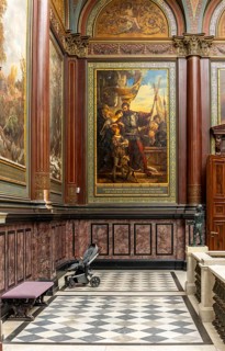 Interior design with paintings and exhibits in the Hamburger Kunsthalle, art museum am