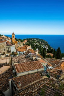 Picturesque mountain village overlooking the sea, Roquebrune, Roquebrune-Cap-Martin, near Monaco,