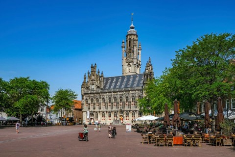 Middelburg, Zeeland, Netherlands - Stadhuis Middelburg. The town hall on the market square in the
