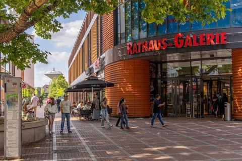 Rathaus-Galerie shopping centre, in the city centre of Leverkusen, modern, new shopping centre from
