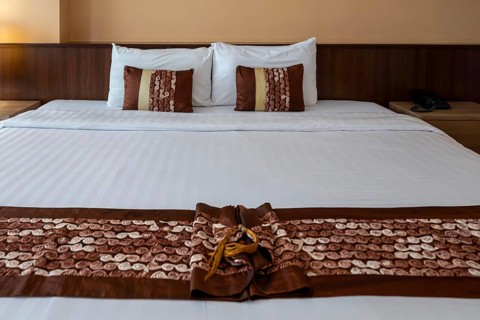 Hotel room double bed