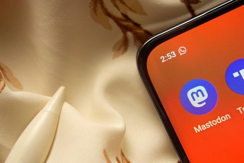 Dhaka, Bangladesh- 07 May 2025: Mastodon app icon is seen on smartphone