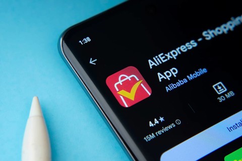 Dhaka, Bangladesh- 16 March 2025: AliExpress app from Google Playstore is displayed on a smartphone