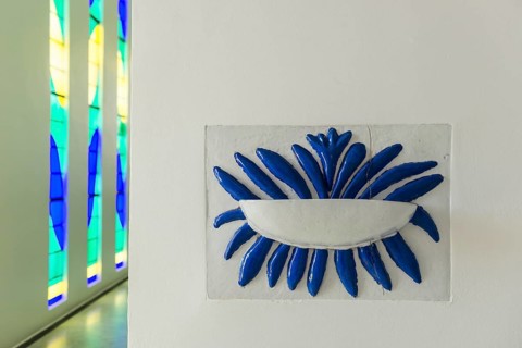 Interior view of the chapel, Chapelle du Rosaire de Vence, Chapelle Matisse, artist Henri Matisse,