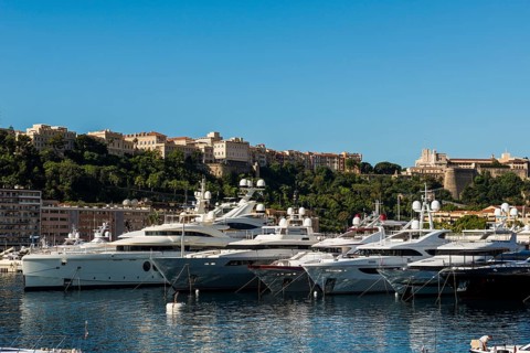 Harbour with luxury yachts, Monte Carlo, Cote d'Azur, Monaco