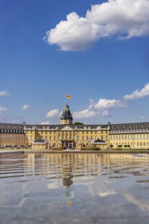 Karlsruhe Palace, former residence of the Margraves and Grand Dukes of Baden. Karlsruhe,