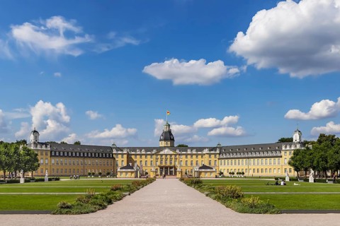 Karlsruhe Palace, former residence of the Margraves and Grand Dukes of Baden. Karlsruhe,