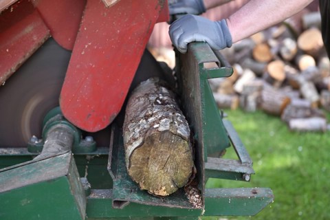 Sawing wood, firewood with the circular saw